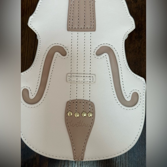 Violin off white Shaped Bag Crossbody or Messenger Bag Sling Bag with Dust bug - Picture 5 of 15
